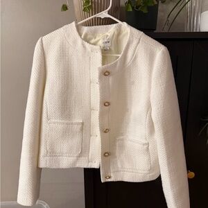 J. Crew Women's Cream Textured Blazer lady jacket
